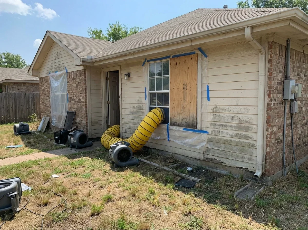 Water damage threatens this structure's integrity; structural drying is the solution